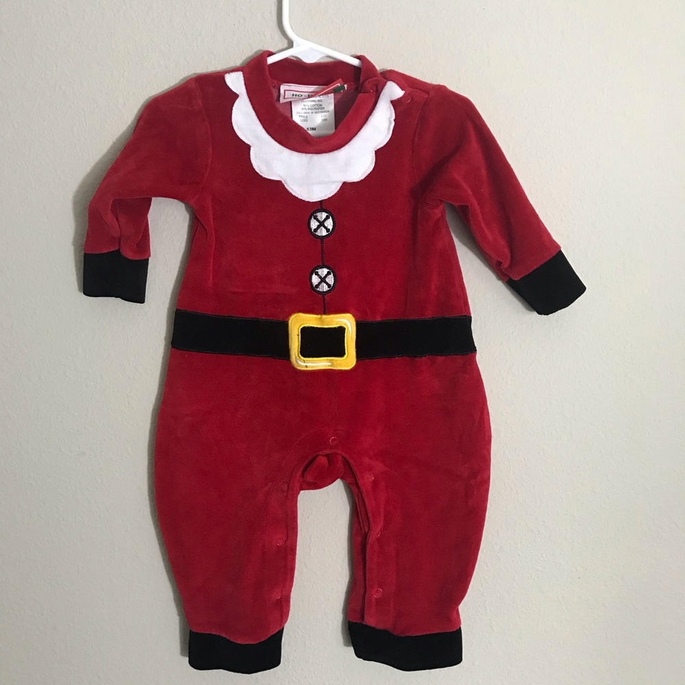 Ho Ho Ho Santa Suit Sleepers Sz 12 Months  E46